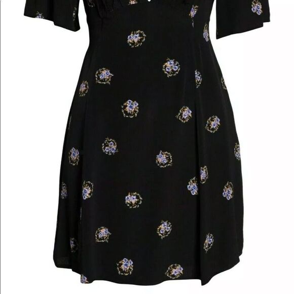 Free People Mockingbird Embroidered Mesh Inset Minidress Black - Picture 4 of 7